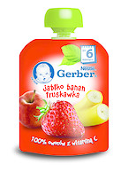 GERBER Deserek w tubce JABŁKO/BANAN/TRUSKAWKA 90g