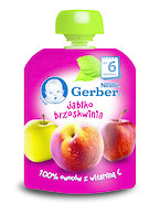 GERBER Deserek w tubce JABŁKO/BRZOSKWINIA 90g