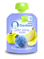 GERBER Deserek w tubce JABŁKO/JAGODA/BANAN 90g